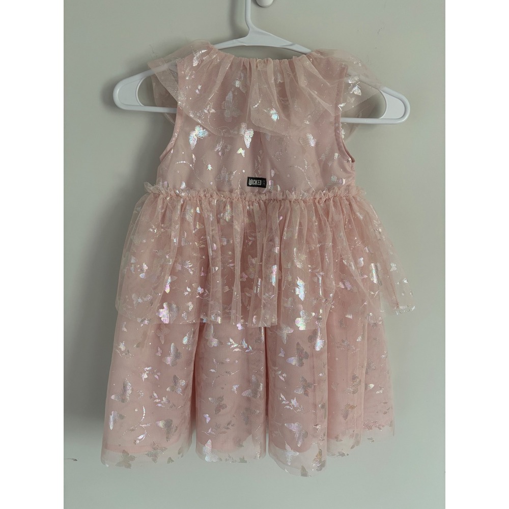 Modern Moments Wicked Glinda Pink Tulle Butterfly Dress Toddler 4T Universal - Picture 2 of 6